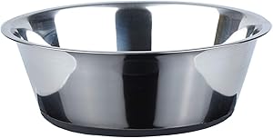 PEGGY11 No Spill Non-Skid Stainless Steel Deep Dog Bowls