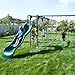 Lifetime Monkey Bar Adventure Swing Set with 9 Foot Wavy Slide