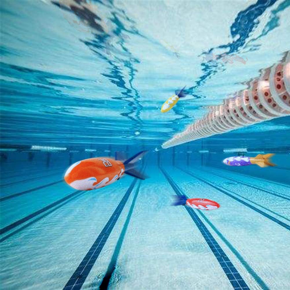 Jerryvon Jeux Piscine Mini Jeu De Plongee Set Ete Jouet De Plage De Jeux Deau Exterieur Jardin Jeu Piscine Natation Torpedo Piscine Batons Plongee Sous Leau Cadeau Pour Paques Enfant 3 4