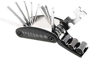 Nuoxinus Motorcycle Bike Mechanic Repair Tool Kit with 16 In 1 Multi-Function Allen Key Multi Hex Wrench Screwdriver for Home Outdoor Travel Camping Sport Bicycle Cycling