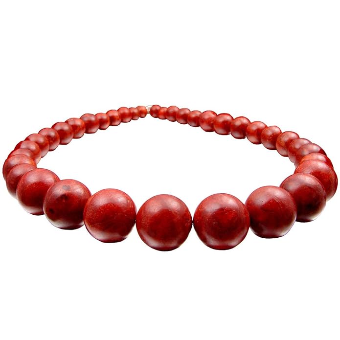 Kette Collier aus Koralle Korallen im Verlauf 925 Silber rot-braun dunkelrot Halskette für Damen