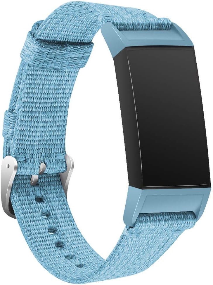 Webla Soft Nylon Strap Replacement Nylon Sports Wrist Band for Fitbit Charge 3 Wtach, Blue