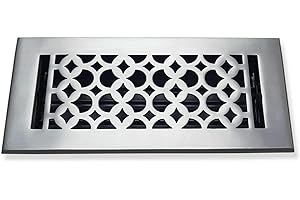 Prima Decorative Floor Register 4"X10" Cast Aluminum VR-100|Heavy Duty Walkable Register|Premium Finish - Easy Adjust Air Sup