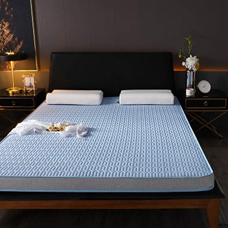 Amazon 折りたたみ 式 ラテックスマットレストッパー マットレスパッド 厚さ10cmの床の布団のマットレス クールフィール 睡眠クーラー用 ラテックスマットレス ブルー10cm 100x190cm 39x75inch 折りたたみマットレス オンライン通販