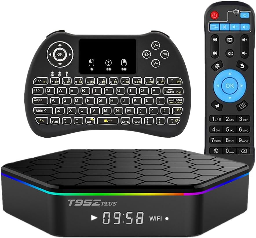 EVANPO T95Z PLUS Android 7.1 TV BOX Amlogic S912 Octa-core CPU 3GB RAM 32GB ROM (Backlight Wireless Keyboard Included)