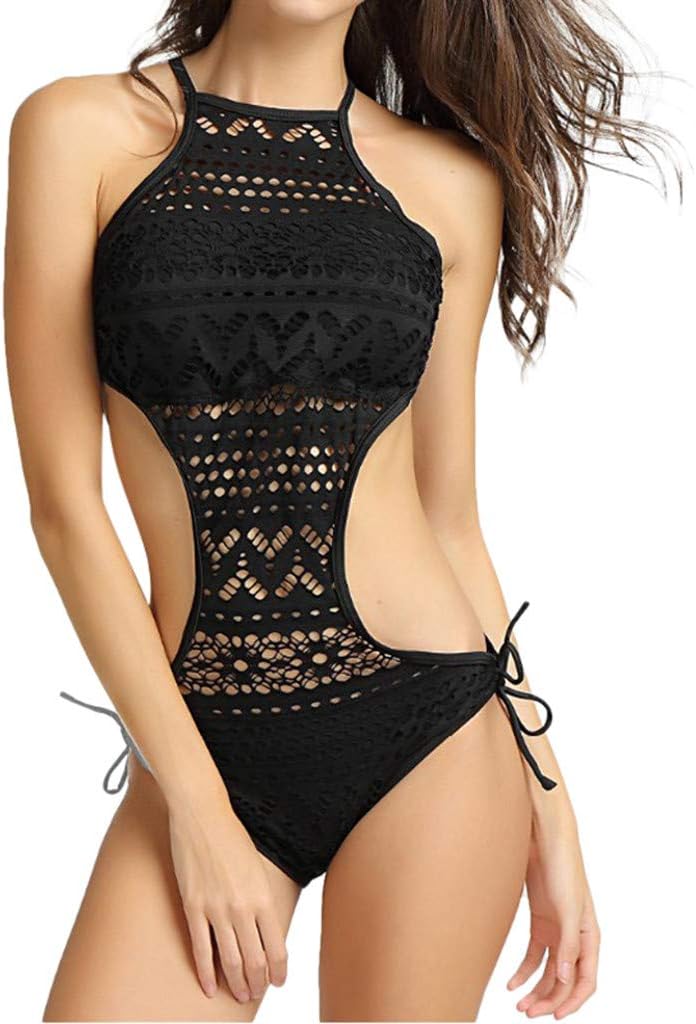 Starryflashing Maternity Swimwear TankiniWomen One Piece Swimwear ❀ Ladies Solid Strappy Bandge Hollow Out Bikini Fashion Lace Up Swimsuit Bathing Suit Push Up