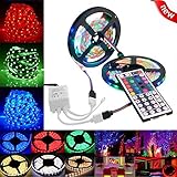 HAWC-US Direct LED Strip Lights with Remote, 10M 3528 SMD RGB 600 LED Strip Light String Tape+44 Key IR Remote Control, for TV, Bedroom, Party and Home Decoration