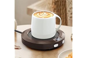 COANTO Mug Warmer, Coffee Warmer for Desk, Coffee Cup Warmer with 3 Temp Settings and Ambient Light, 2-12H Timer, 30W