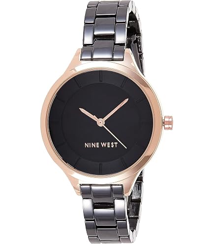 Nine West Women\'s Brown Analog Genuine Crystal Accented Strap Octagonal Watch Octagonal Case Strap Watch - Brown | Nine West main image 4