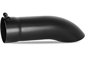AUTOSAVER88 4 Inch Inlet Turn Down Exhaust Tip, 4" x 4" x 15" Turndown Stainless Steel Diesel Exhaust Tail Tip for 4-Inch Outside Diameter Tailpipe, Black Painting Finish, Bolt-On