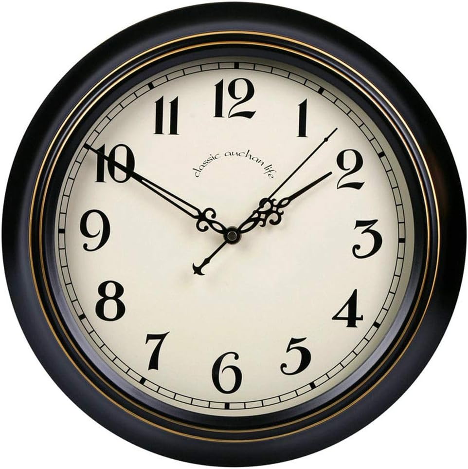 Wall Clock WFLHome 14 Inch Round American Retro Battery