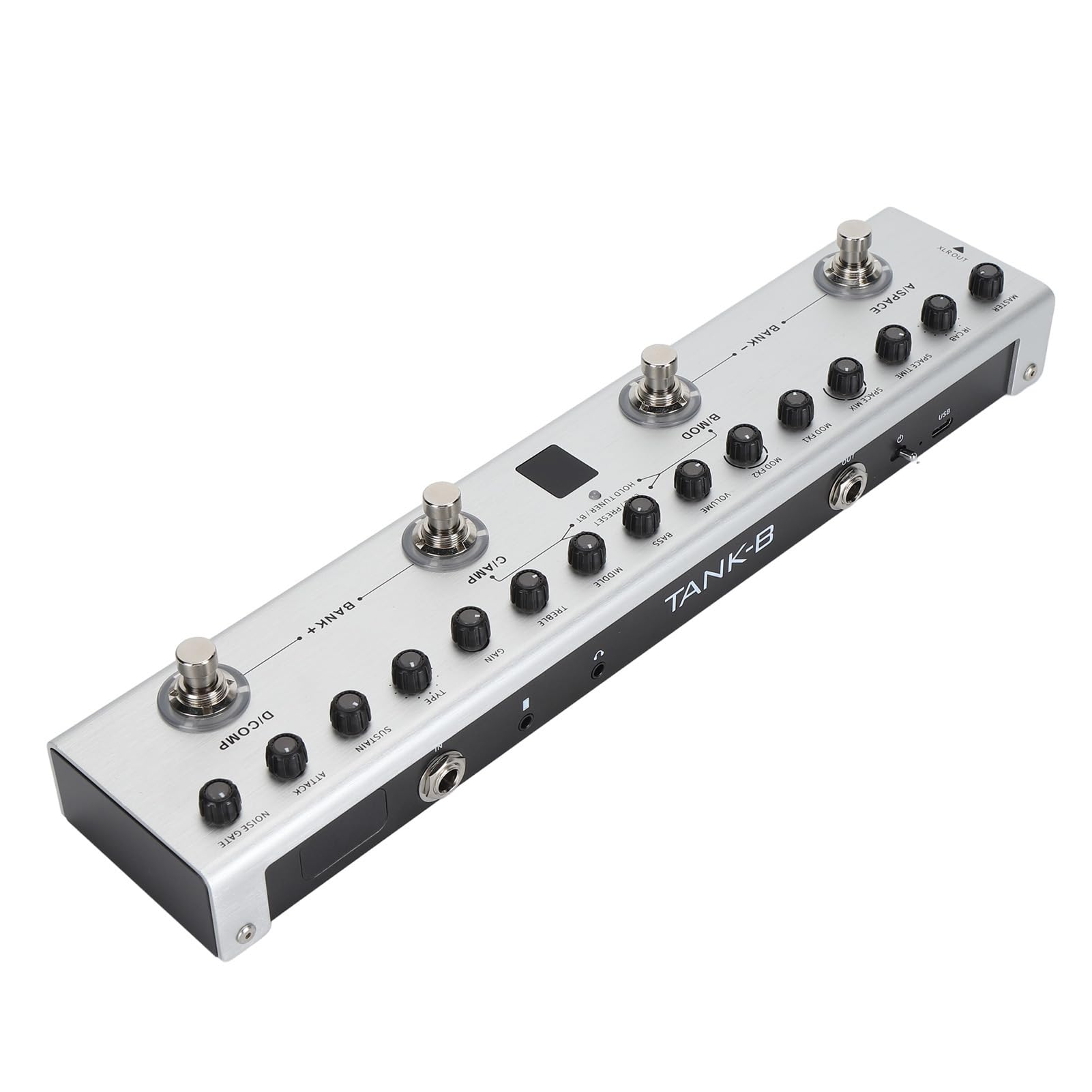 Multi Effects Pedal With 36 Tones Rechargeable Guitar Effector, Portable 9 AMP 8 IR Multieffects for Bass Players With Sound Cable