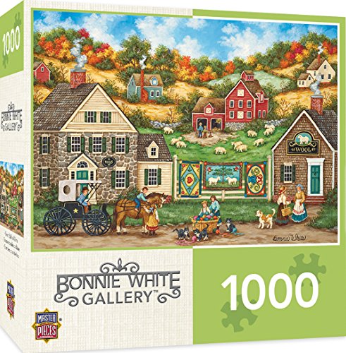 MasterPieces Hometown Gallery Great Balls of Yarn Wool Shop Jigsaw Puzzle by Bonnie White, 1000-Piece