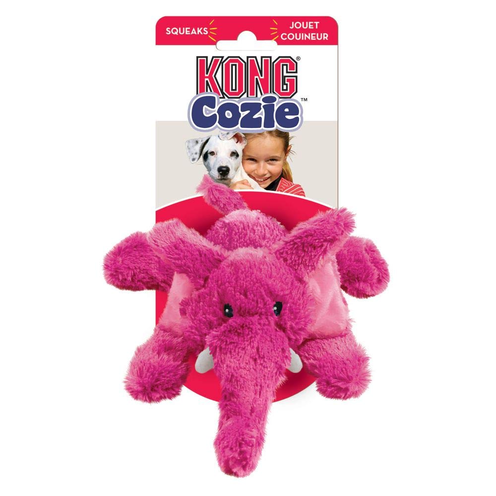 KONG - Cozie Brights - Indoor Cuddle Squeaky Plush Dog Toy - For Medium Dogs - 1 unit - random selection