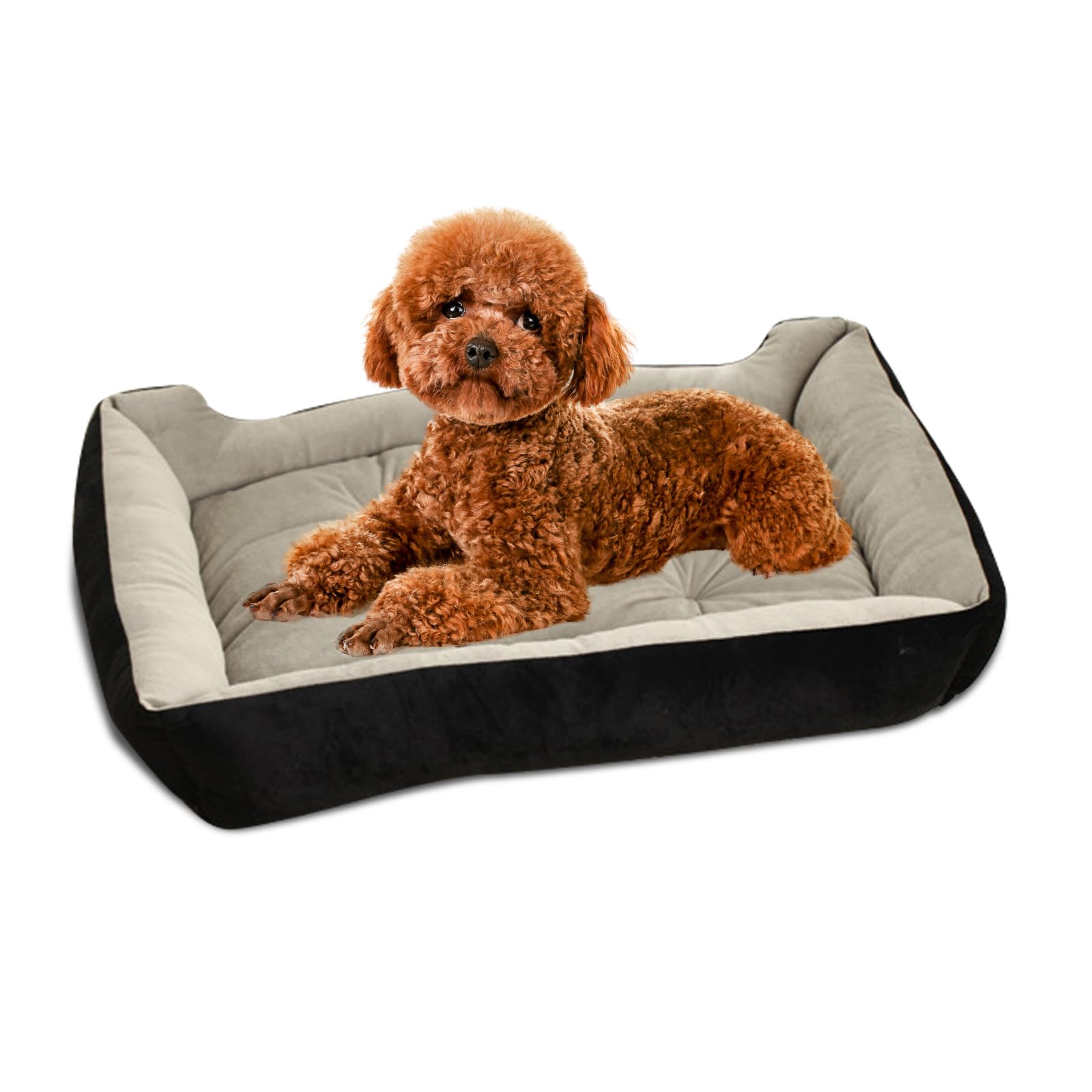 PETCUTE Dog Bed Faux Sheepskin Lining dog beds winter bolster bed dog cushion Washable pet beds for dogs Cat Bed Pet Beds medium small large