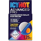 Icy Hot Advanced PRO Pain Relief Massaging Balm, Essential Oil, 1.25 oz. | Fast-acting maximum strength pain relief, menthol 16% and camphor 11%, for backaches, joints, muscle strains and arthritis