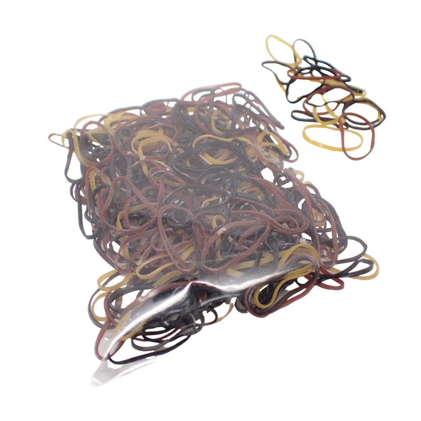 Topkids Accessories 500pcs Mini Hair Bands Elastic Rubber Hair Bands Tiny Elastic Band Rubber Braiding Braids Braid Plaits For Kids, Girls, Women, Baby, Toddler (Brown Tones)