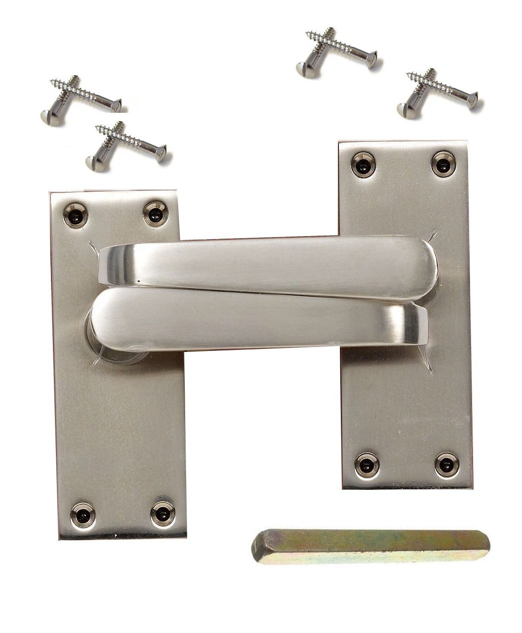 Merriway BH02108 Victorian Latch Handle Set, 113mm (4.5 inch) - Matt Chrome