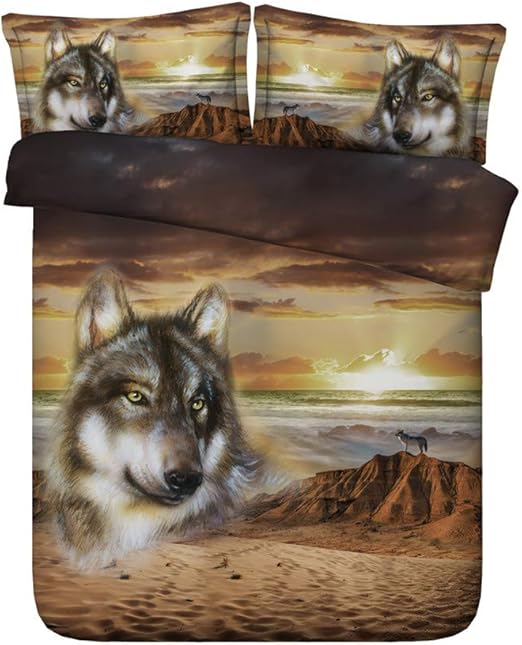 Amazon Com Jf 284 Cool Wild Wolf Print Duvet Cover Bedding Sets
