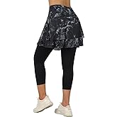 ANIVIVO Skirted Leggings for Women Capri, Athletic Tennis Skirt with Leggings Golf Pickleball Clothes with Pockets
