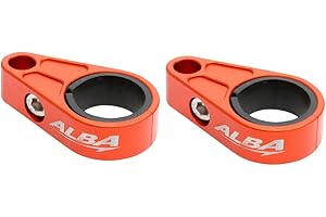 ATV Billet Brake Line Clamps for Aftermarket Brakelines Orange by Alba Racing (Pair-Set of 2) Compatible with Yamaha YFZ 450, YFZ 450R, Raptor 700, 660, 250, 125, Banshee 350