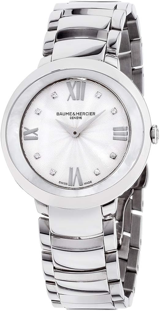 Amazon Com Baume Mercier Promesse Quartz Movement Mother Of Pearl Dial Ladies Watches M0a10178 Watches