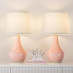 Seealle Modern Pink Table Lamps Set of 2 - Bedroom