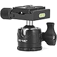 BZTAC Tactical Tripod Ball Head Mount for Rifle Tripod Gun Rest, Arca Swiss Plate with 1/4" Screw, 3/8" Thread Mount Low Gravity Metal 28mm Diameter Ball 360° Panorama Rotation Ball Head