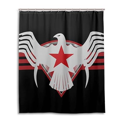 Amazon Com Dnoving Shower Curtain Eagle With Red Star Stripes