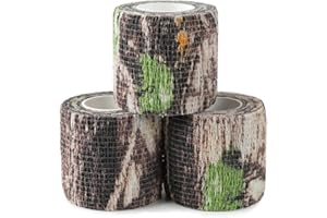 Yoo & Main 12 Roll Camouflage Tape Self Adherent Cohesive Bandage Wrap Rifle Shotgun Camo Wrap Tape Military Camo Stretch Form Bandage