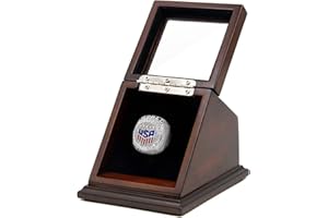 CHEZ MONETT Championship Ring Display Case Big Ring Storage Box (Espresso, 1 Slot)