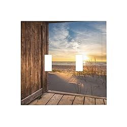 Sun Beach Grass Ocean Landscape 2 Gang Light Switch