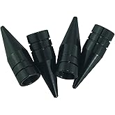 Abfer Tire Valve Caps Car Air Stem Cap Pressure Stems Covers for Bikes Vehicle Truck Motorcycles (Black)