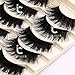 5 Pairs Makeup Long Cross False Eyelashes Nattural False Eye Lash Blue & Black