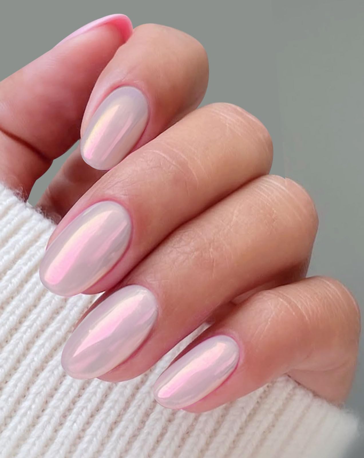 JMEOWIO Gel Nail Stickers Aurora Mermaid Semi Cured Gel Nail Strips Wraps UV/LED Nails Art Design Decoration Accessories