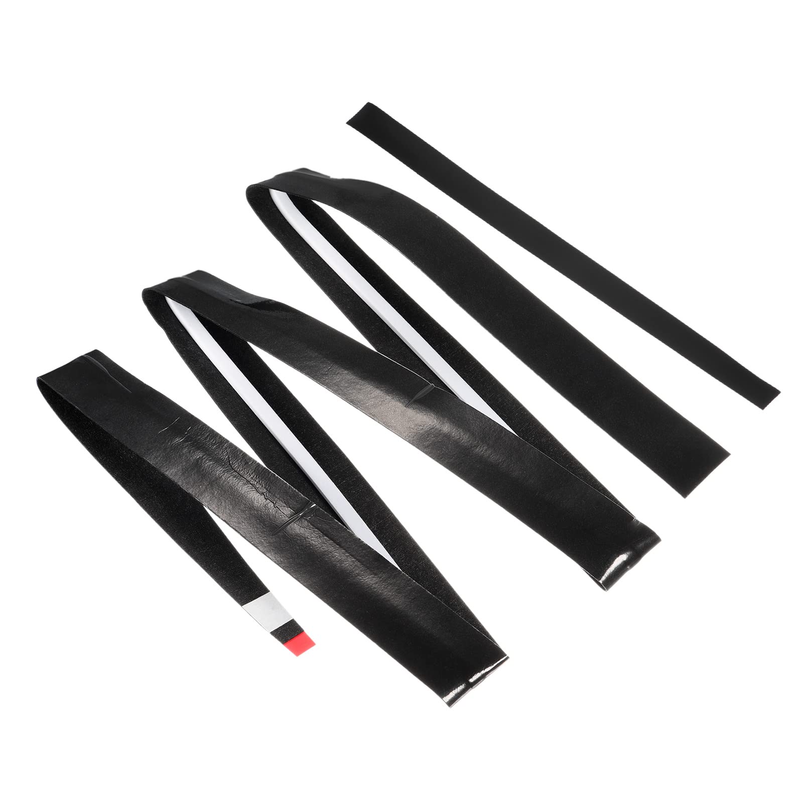 PATIKIL 43.3" Tennis Racket Grip Tape with Damping Ridges, 6 Pack Overgrip Absorbent Stretchy Non-Slip for Badminton Fishing Rod, Black