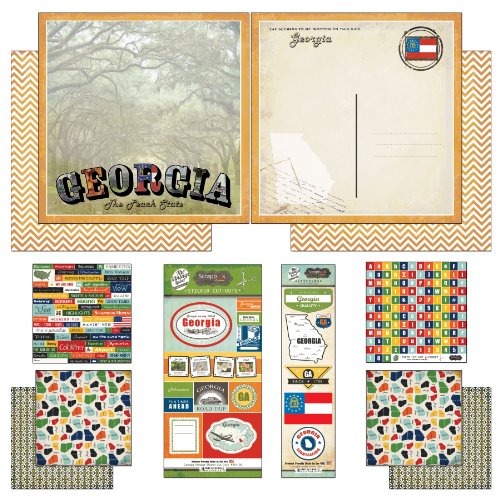 Scrapbook CustomsThemed Paper and Stickers Scrapbook Kit, Georgia Vintage 12 inch by 12 inch
