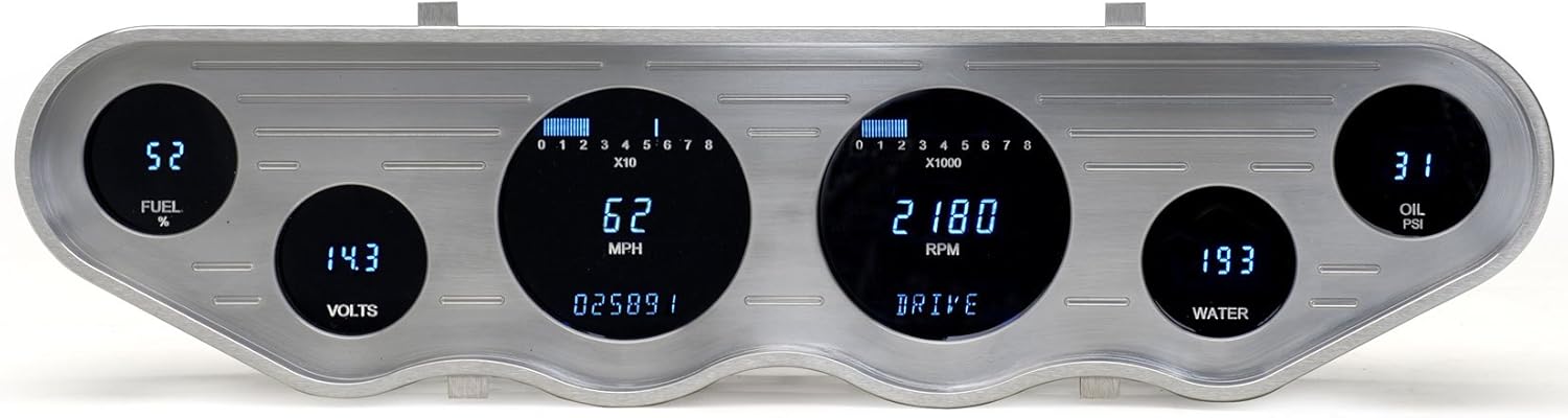 Dakota Digital VFD3-REC-6 Dash 6 Gauge Universal Street Rod Panel