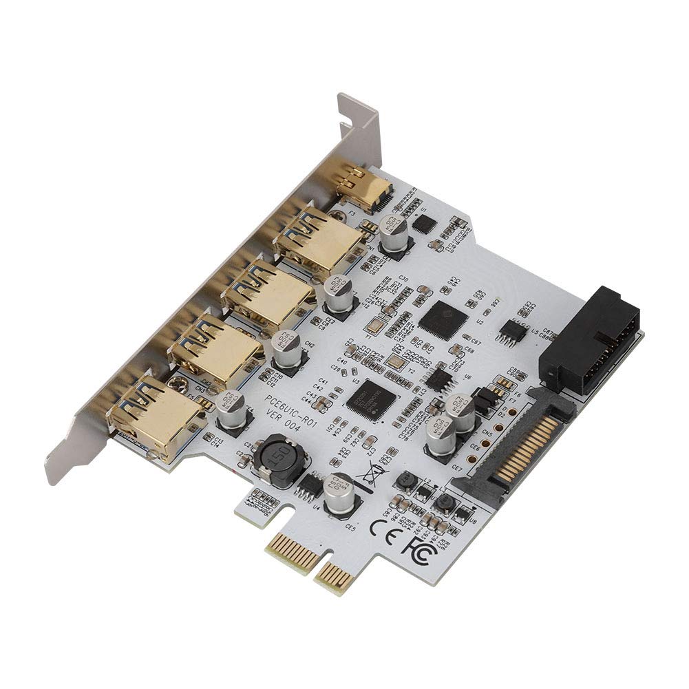 USB 3.0 PCI Expansion Card PCI-E to 4 Port USB3.0 + 1 Port Type-C+20Pin Male Connector Extender Card