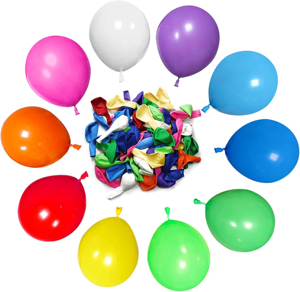 HYKJNBW Rainbow Balloons 50 Pack 12in Multicolored Latex Birthday Party Decor