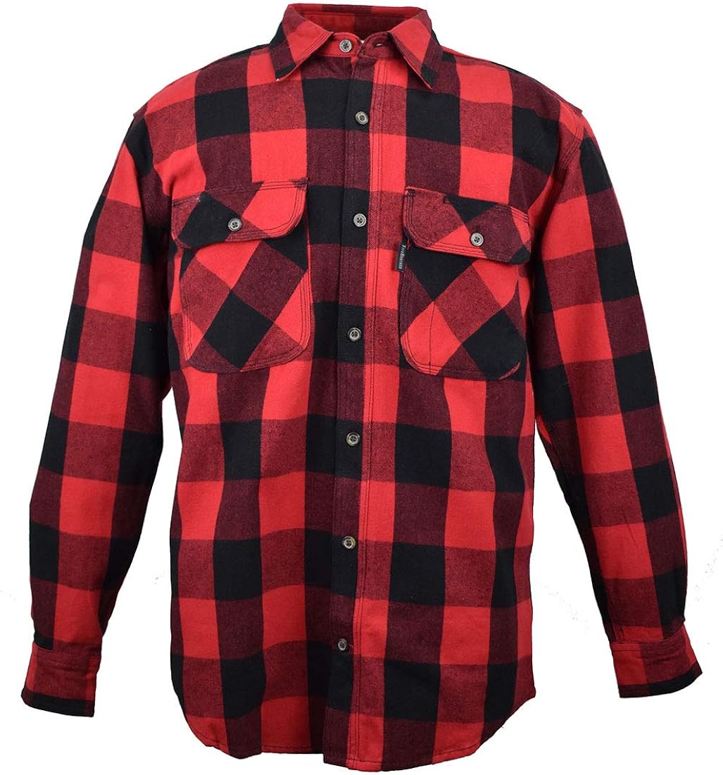 Amazon.com: Five Brother Men's Heavyweight Flannel Shirt, Big and Tall: Clothing