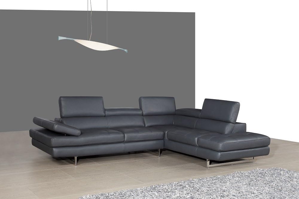 Amazon Com J Modern Manhattan A761 Sectional Sofa Slate Grey