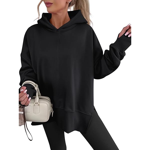 Amazon.com: ANRABESS Women Oversized Sweatshirts Thumbhole Long