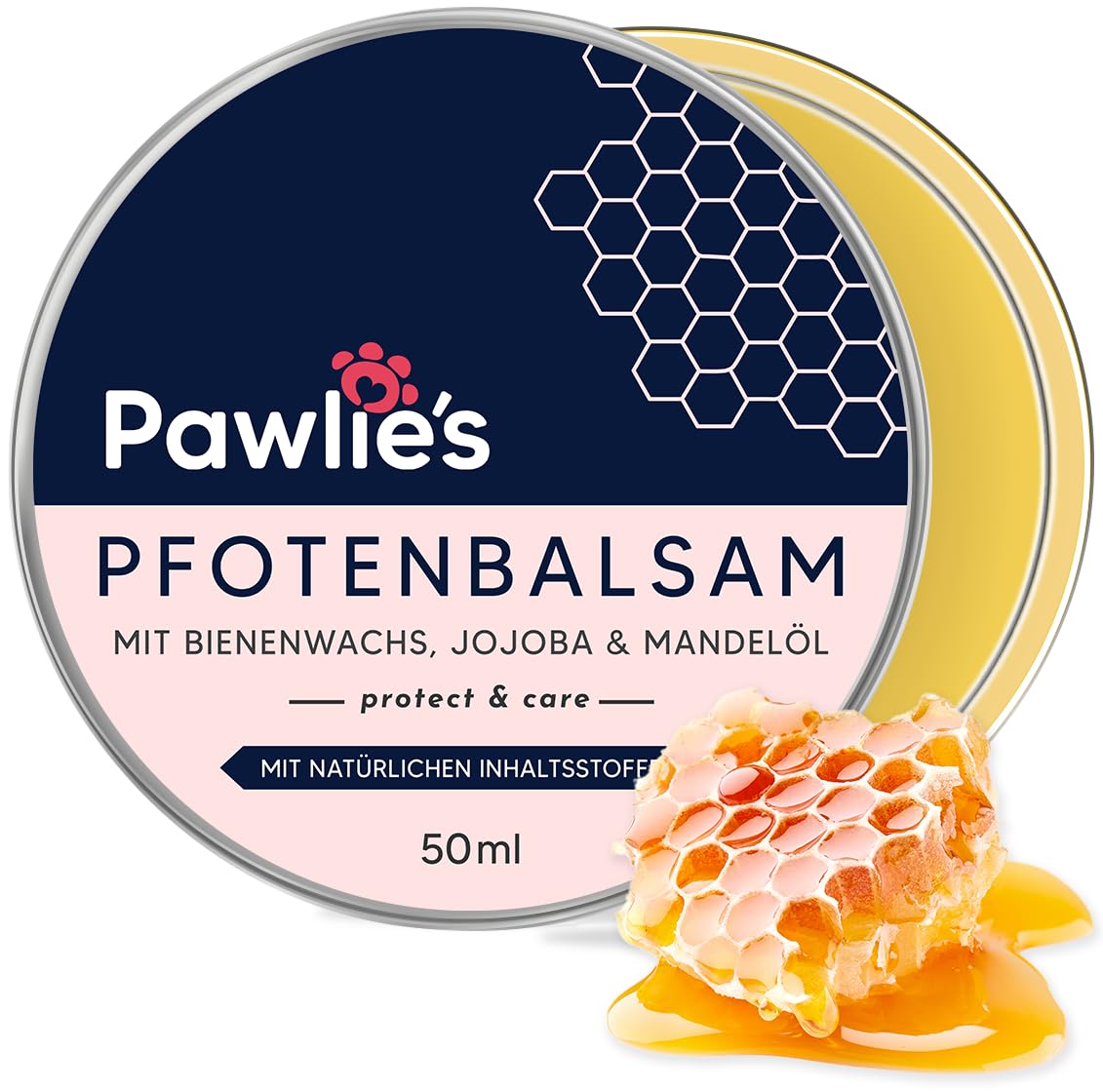 Pawlie's Paw Balm for Dogs & Cats - Gentle Healing - Paw Protection with Beeswax & Jojoba Oil - Paw Cream - Paw Ointment