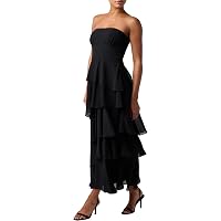 lulus own the night strapless maxi dress Lulus Briar Velvet Strapless Dress Women's Gummy Tape Maxi Cocktail Dress  with Ruched Bodice and Side Slit Black at Amazon Women's Clothing store