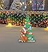 ProductWorks 32-Inch Pre-Lit Rudolph and Christmas Tree Christmas Yard Decoration, 50 Lights