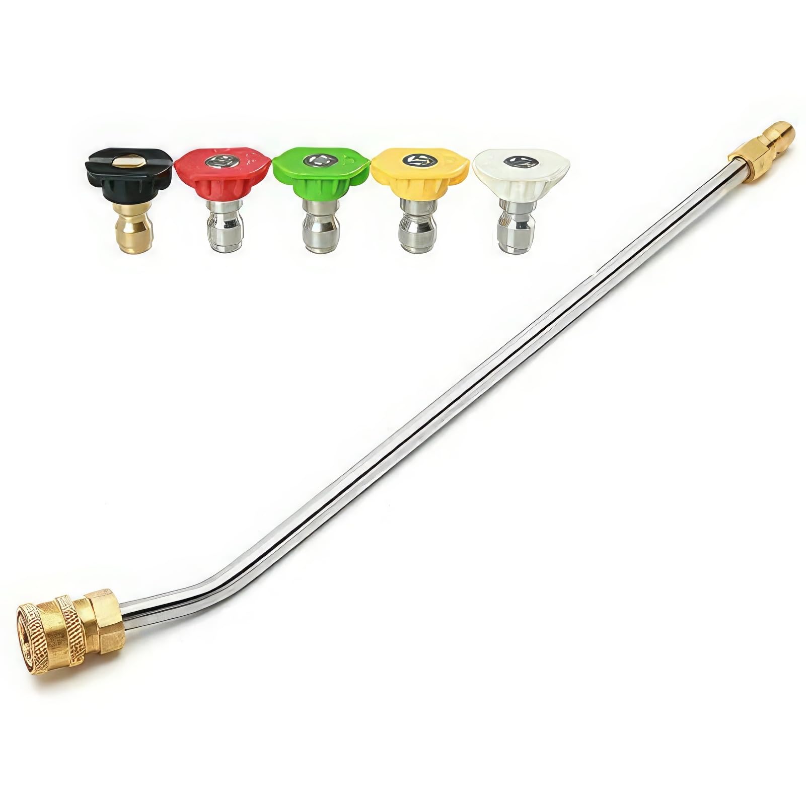 Riloer Spray Lance Extension for Pressure Washer, 5000 PSI 35cm Stainless Steel Angled Extension Wand Lance for Car Washer Cleaning Tool, 30 Degree