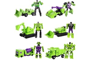 6-in-1 Construction Truck Robot Toy Transforming Vehicles Combine into Giant Mech Devastator Engineering Truck Robot Combiner