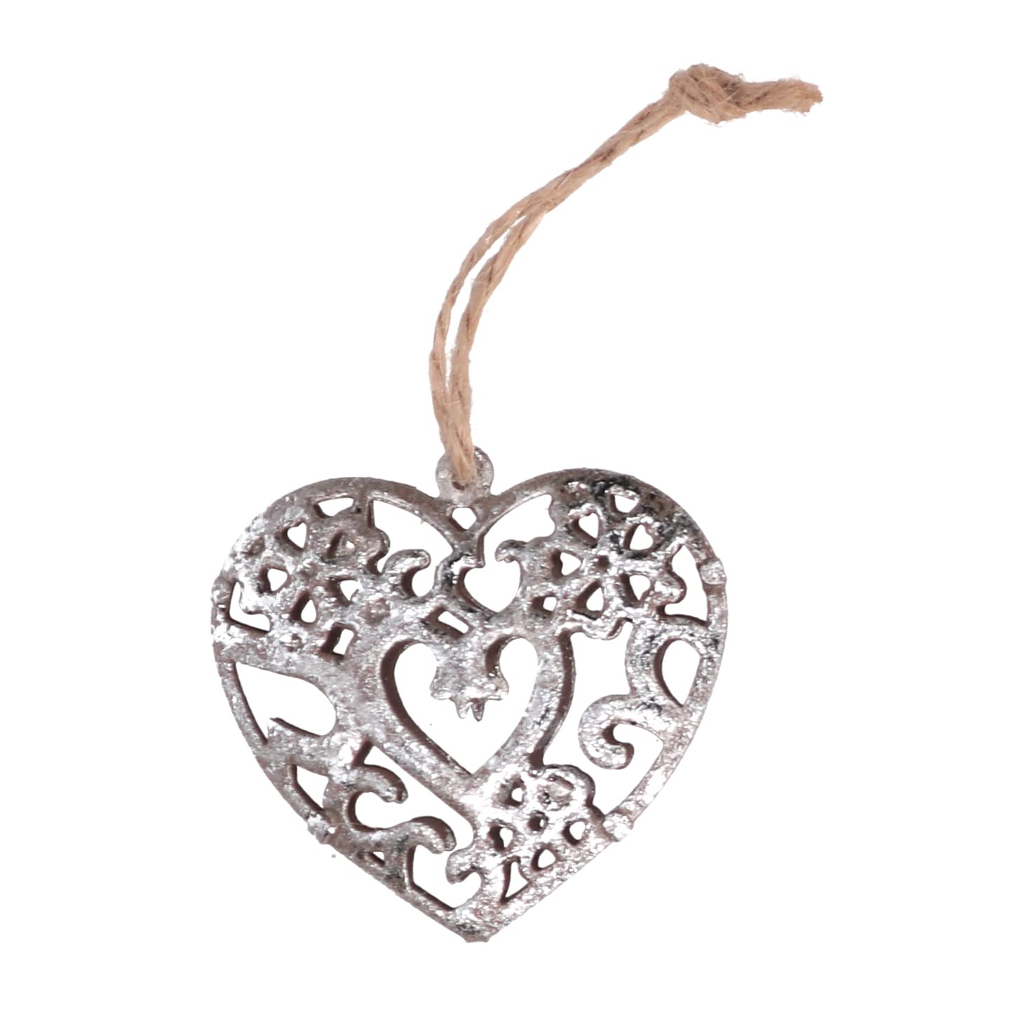 Pack of 8 Metal Heart Decorations