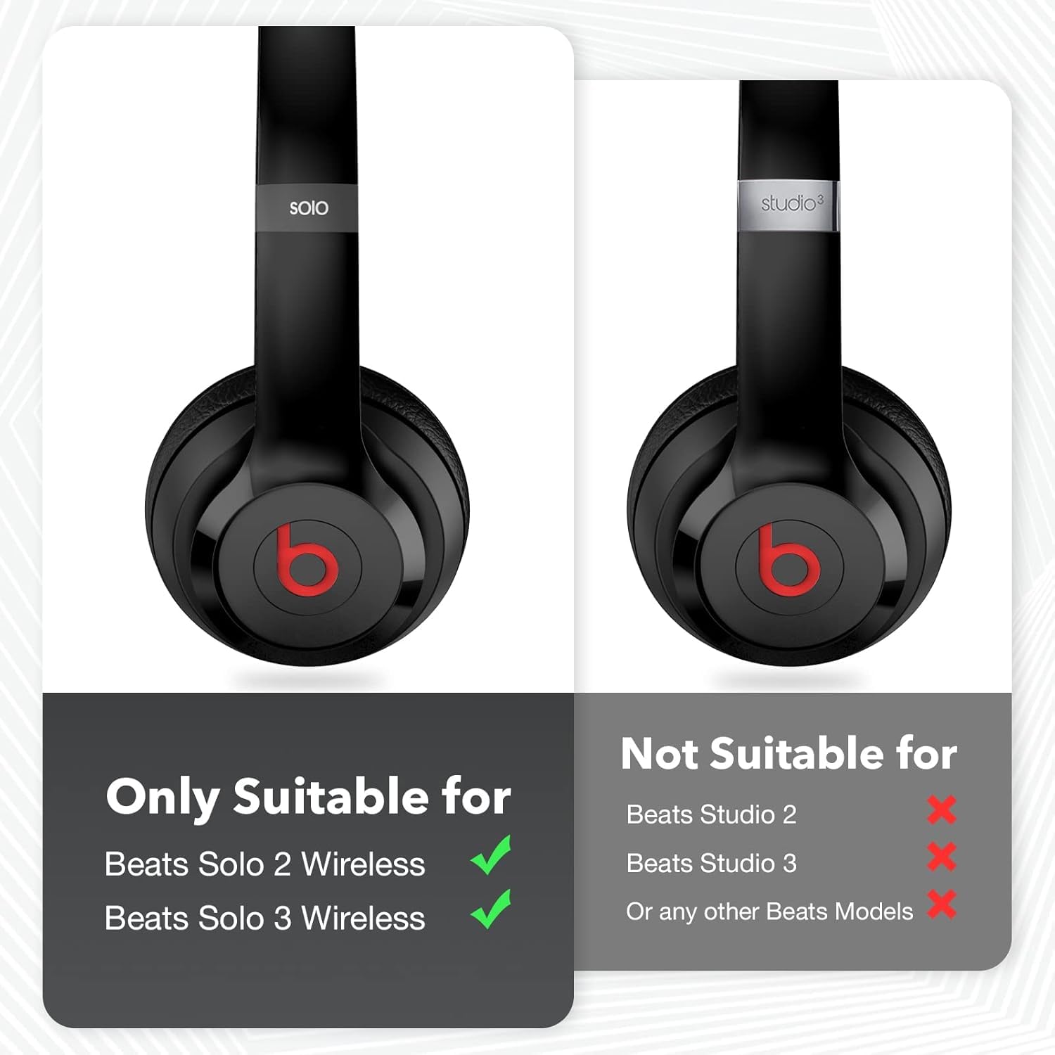 Replacement Ear Pads for Beats Solo 2 & 3, Earpads Cushions Replacement...